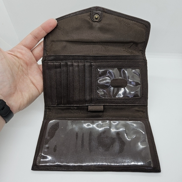 Fossil dark brown east west leather wallet - Picture 6 of 11
